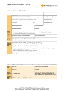 Depå-/kontoavtal (Sida 1 av 2)