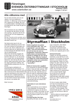 Styrmaffian i Stockholm - Svenska Österbottningar i Stockholm