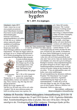 Informationsblad nr 1, 2011