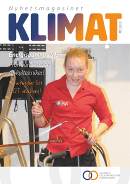KLIMAT nr 1 2015 2,8MB - Svenska Kyl & Värmepumpföreningen