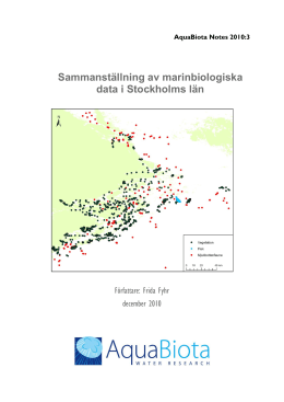 Sammanställning av marinbiologiska data i Stockholms