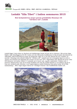 Ladakh ”lilla Tibet” i Indien sommaren 2015 - Swed