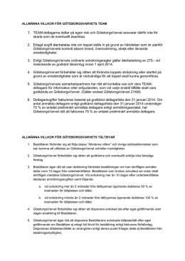 1. TEAM-deltagarna deltar p&aring; egen risk och G&ouml;teborgsVarvet