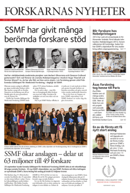 forskarnas nyheter - Svenska Sällskapet för Medicinsk Forskning