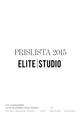 PRISLISTA 2015 - Elite Studio AB