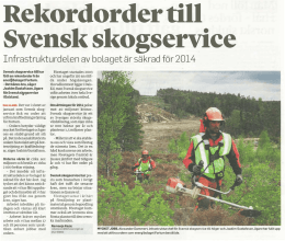 Rekordorder till Svensk Skogsservice
