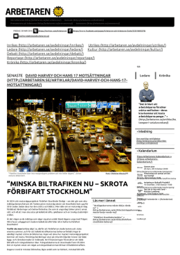 Minska biltrafiken nu – skrota Förbifart Stockholm