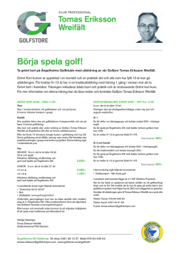 Börja Spela Golf 2013 Ängelholms GK A4