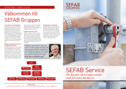 Produktblad SEFAB Service