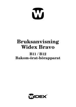 Bruksanvisning Widex Bravo