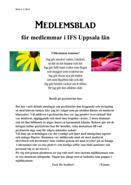 Medlemsblad - IFS Uppsala