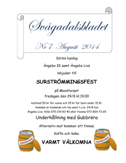 Nr 7 Augusti 2014 - Svågadalens intresseförening