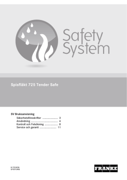 Bruksanvisning FSS 725 Tender Safe