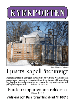 Kyrkporten nr 1/2010 - Vadstena och Dals församlingar