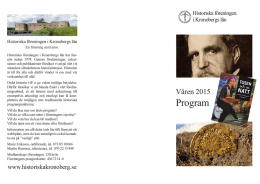 Program våren 2015 - Historiska föreningen i Kronobergs län