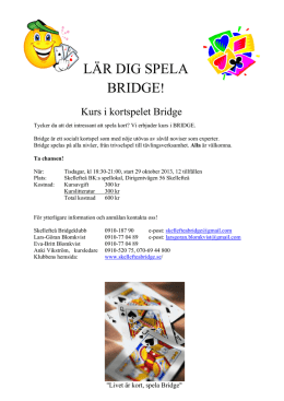 LÄR DIG SPELA BRIDGE! - Skellefteå bridgeklubb
