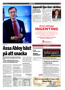 Dagens Industri 8 december 2014 “Assa Abloy bäst på att snacka”