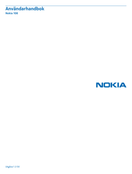 Nokia 106 Användarhandbok