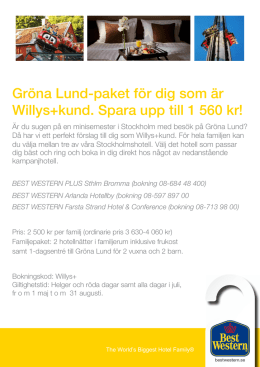 Gröna Lund-paket för dig som är Willys+kund. Spara upp till 1 560 kr!