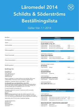 Läromedel 2014 Schildts & Söderströms Beställningslista