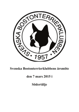Verksamhetsberättelse SBTK - Svenska Bostonterrierklubben