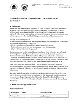 Överenskommelse med Tromsö (2011) - Universitetsledning