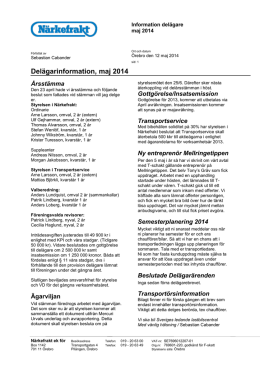 Delägarinformation, maj 2014