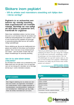 Produktblad Skötare inom psykiatri 2014