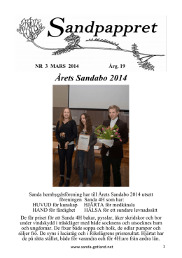 Mars 2014 - Sanda Hembygdsförening