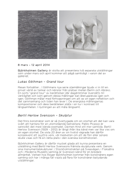 Press Release - Björkholmen Gallery