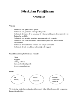Arbetsplan (pdf) - Förskolan Polstjärnan