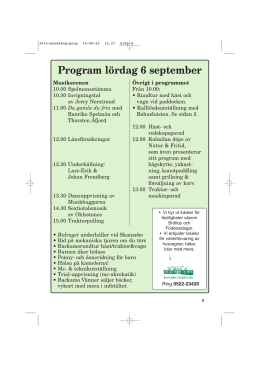 Program lördag 6 september
