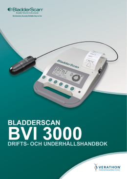 BladderScan BVI 3000 drIftS- och underhållShandBok