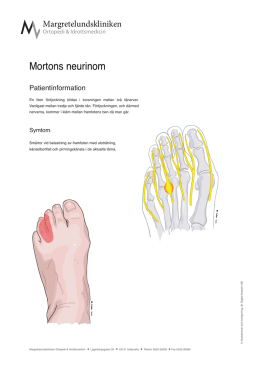 Mortons neurinom - Margretelundskliniken Ortopedi & Idrottsmedicin