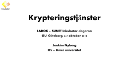 Projektet krypteringstjänster (Joakim Nyberg)