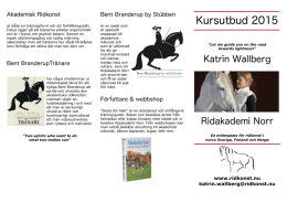 Kursutbud Ridakademi Norr 2015 - Akademisk Ridkonst med Katrin