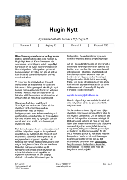 Hugin Nytt - Brf Hugin 26