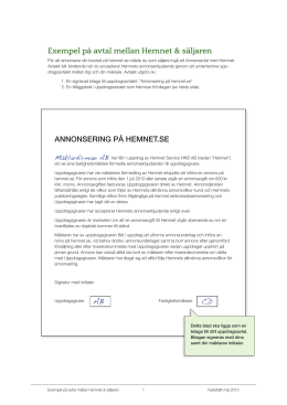 Avtal mellan säljare och Hemnet (pdf)