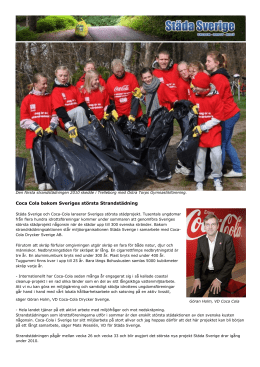 Coca Cola bakom Sveriges största Strandstädning