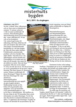 Informationsblad nr 2, 2011