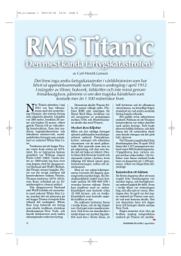 RMS Titanic - den mest kända fartygskatastrofen
