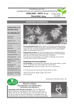 LEMLAND – INFO nr 12 December 2014