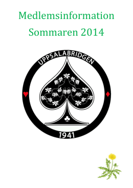 Medlemsinformation Sommaren 2014