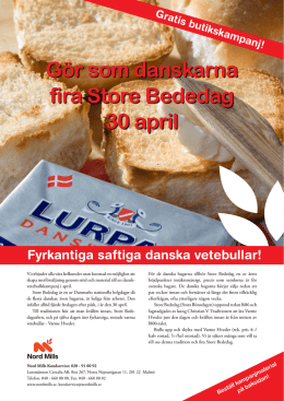 Gör som danskarna fira Store Bededag 30 april