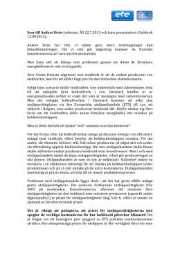 Svar till Anders Sirén (referens: ÅU 22.7.2013 och hans presentation