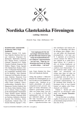 GT-VT-009 Nordiska Glastekniska Föreningen