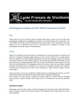 Handlingsplan och policy ANT Lycee Français saint Louis Stockholm