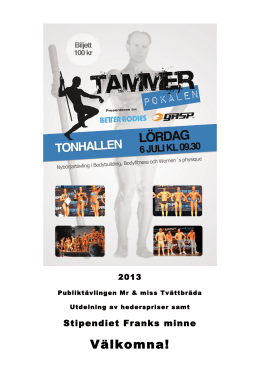 Program Tammerpokalen 2013