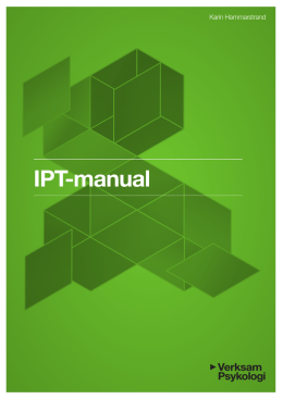IPT-manual - Verksam Psykologi