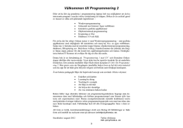 Välkommen till Programmering 2 (Förord)